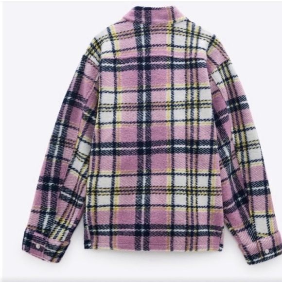 NWOT BLOGGERS FAV THICK PLAID FLANNEL SHACKET w CRYSTAL BUTTONS - Picture 3 of 7